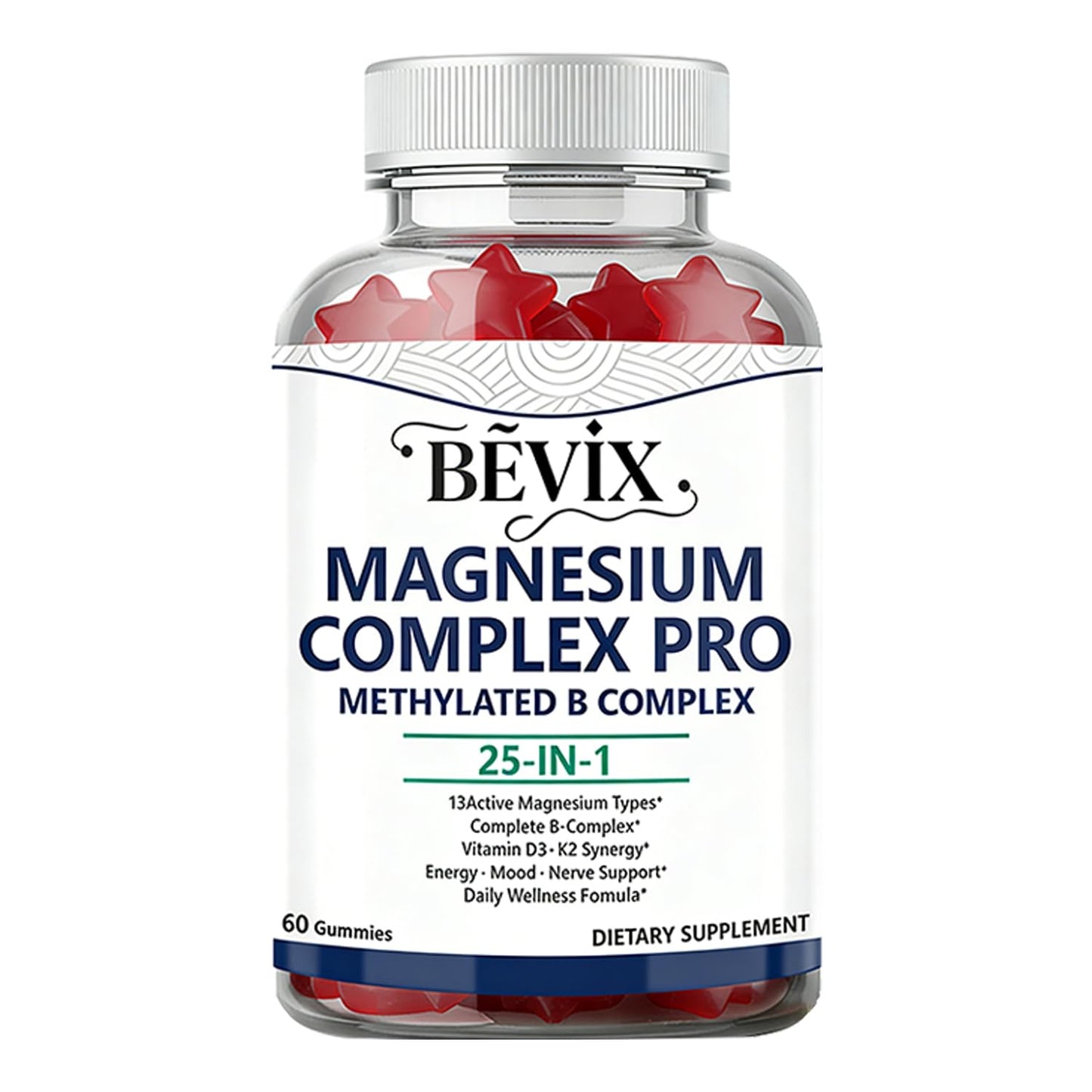 BEVIX Magnesium Complex Gummies, 60 Gummies