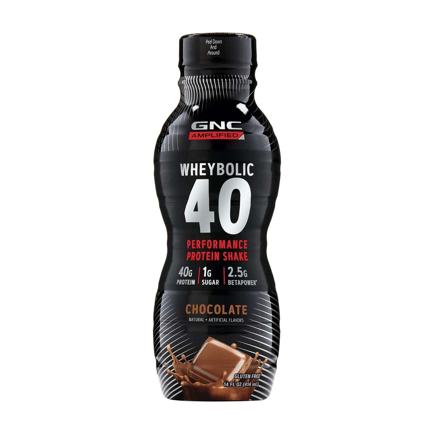 GNC AMP Wheybolic 40 Protein Powder, Chocolate, 12 Bottles