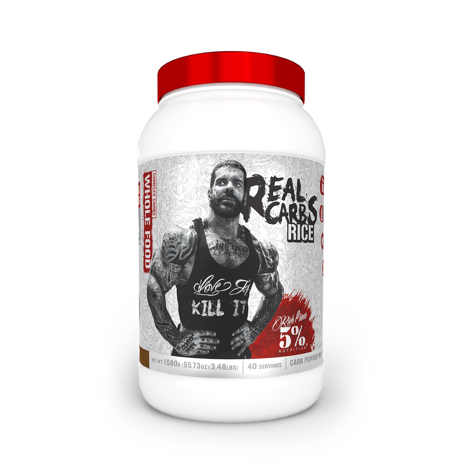 5% Nutrition Rich Piana Real Carbs Rice with Real Food Complex Carbohydrates Powder, 40 Servings, Cocoa Heaven