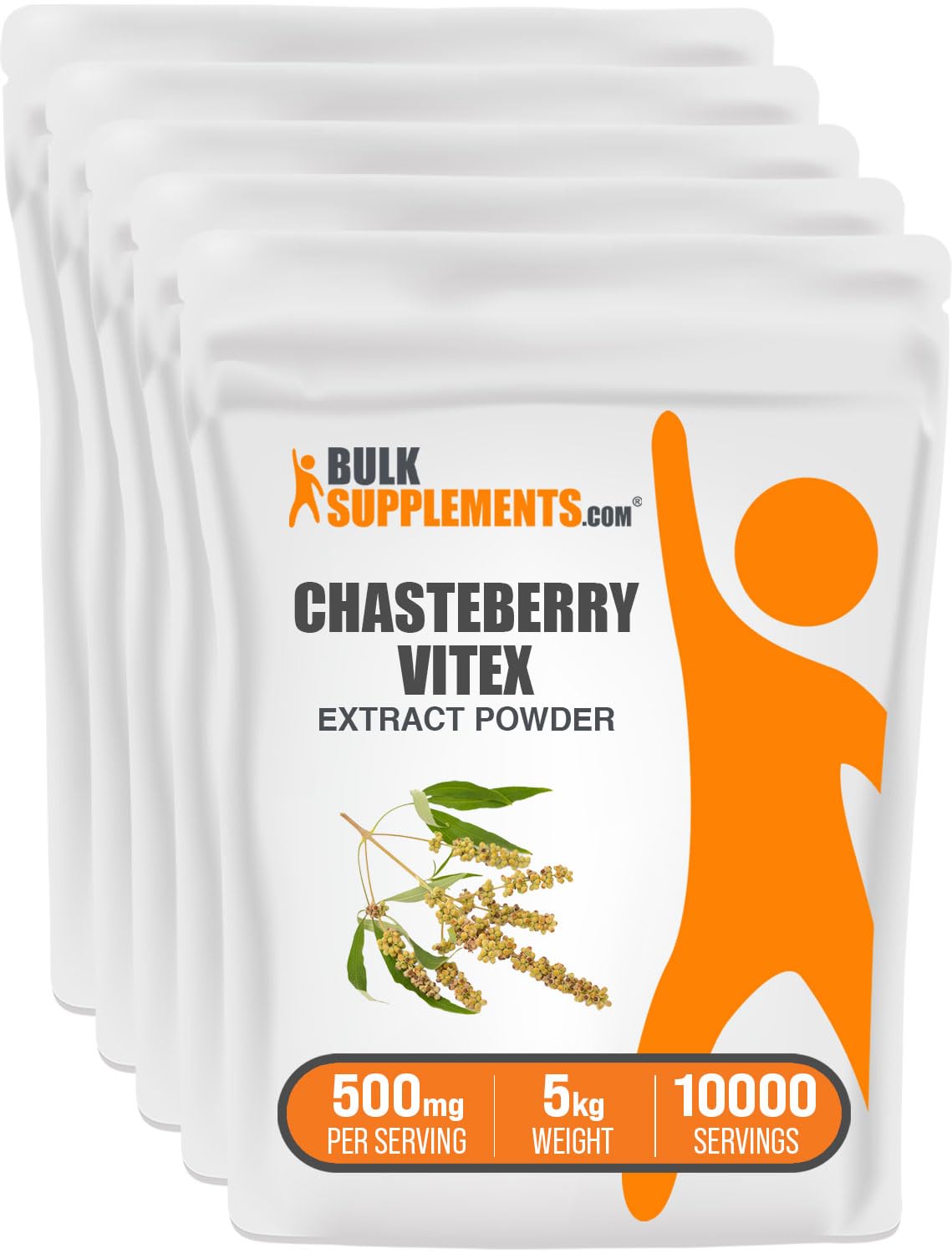 BulkSupplements Chasteberry Extract Powder, Pack of 5