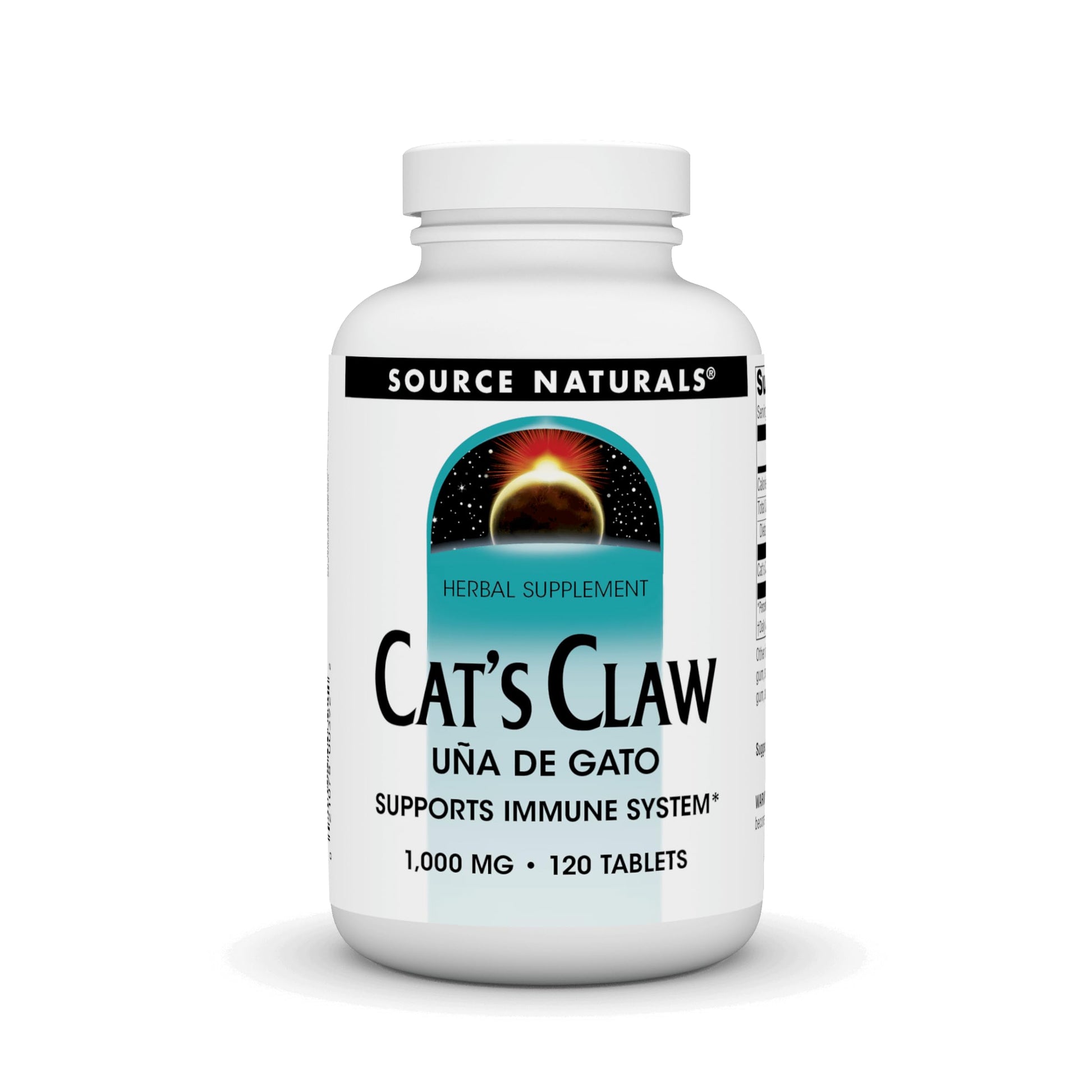 Source Naturals Cat's Claw Bark UNA de Gato 1000 mg Dietary Supplement, 120 Tablets