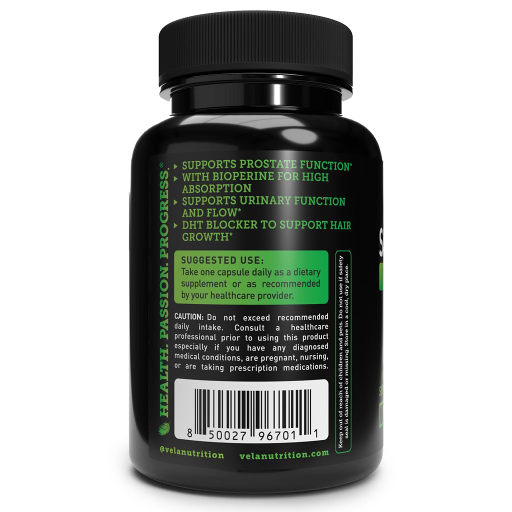 Véla Saw Palmetto 600mg Capsules, 100 Count