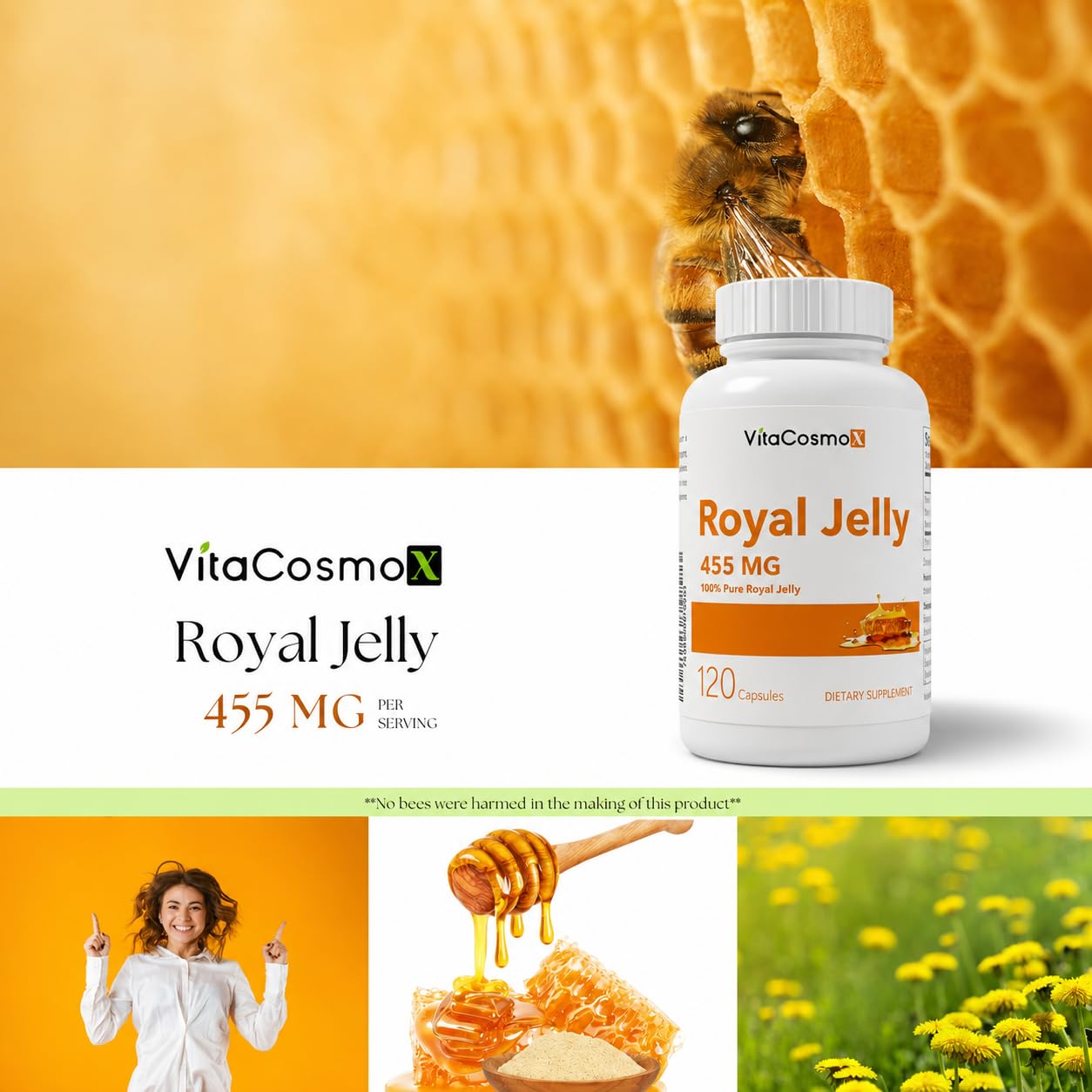 VitaCosmoX Royal Jelly Capsules 1 Count
