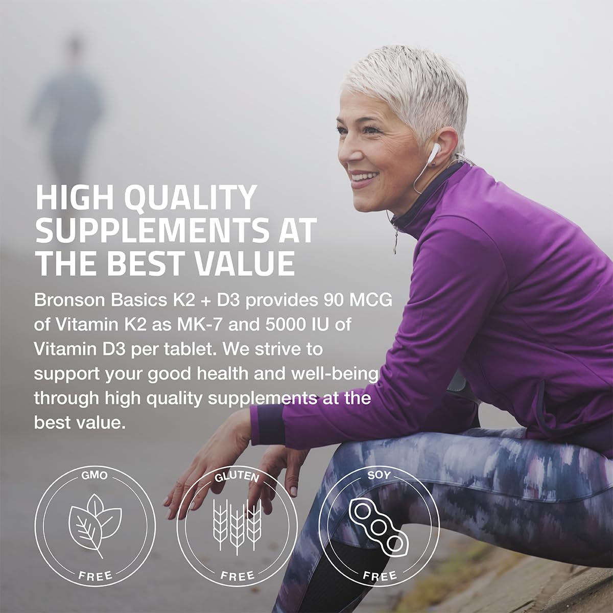 Bronson Vitamin K2 D3 (MK7) Supplement 200 Tablets