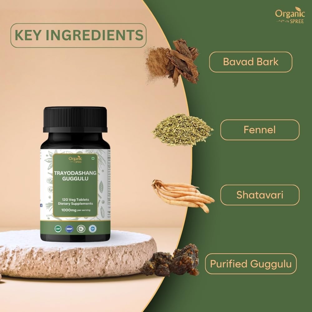 Organic Spree Trayodashang Guggulu Tablets, 120 Count
