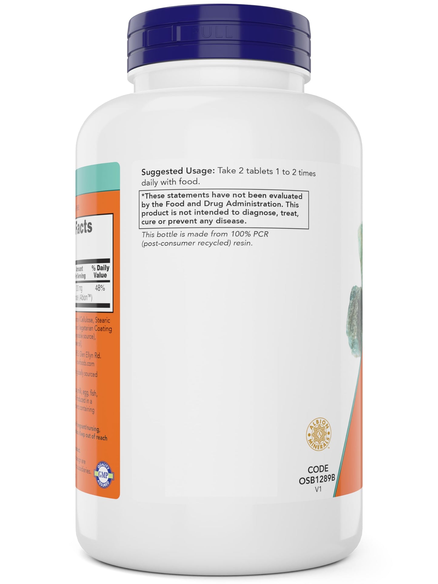 NOW Foods Magnesium Glycinate Tablets, 480 Count
