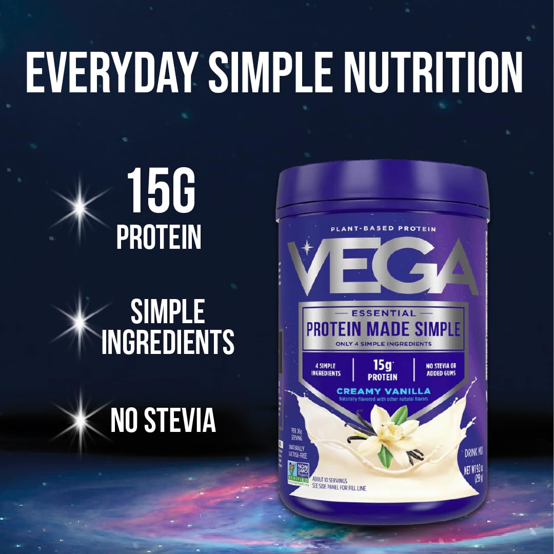 Vega Protein Made Simple Protein Powder Vanilla, 2.2 lb, 35.2 Servings