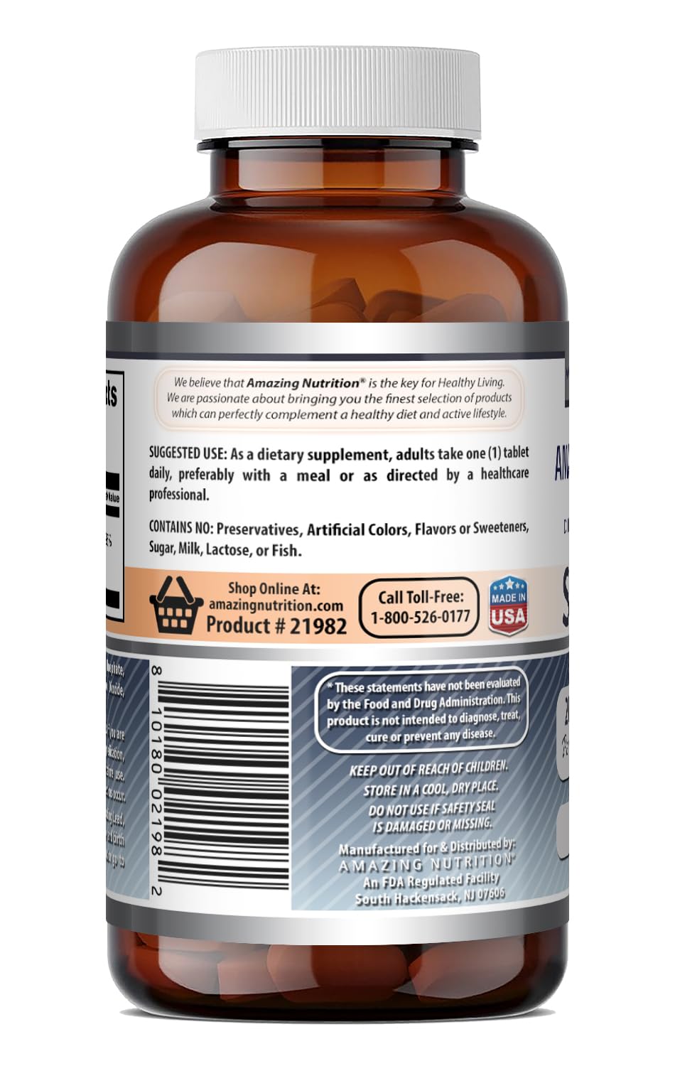 Amazing Nutrition Selenium 200 mcg Tablets, 240 Count
