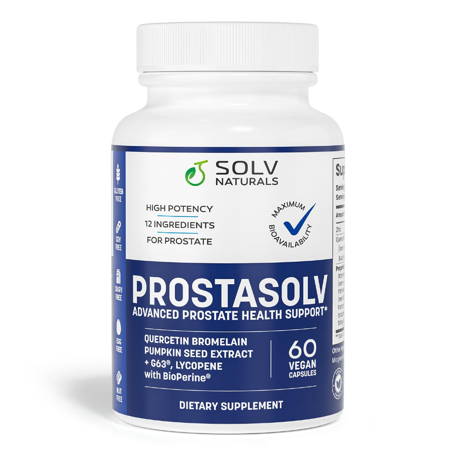 SOLV NATURALS PROSTASOLV Prostate Support for Men's Health Capsules 60 Capsules