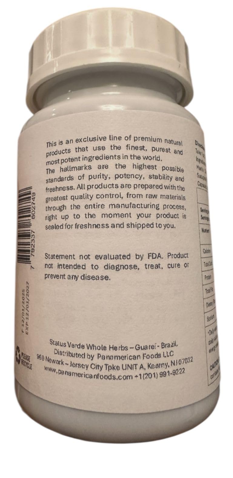 STATUS VERDE Yam (Dioscorea) 500 mg Capsules, 120 Count