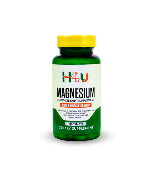4 TOP CARE Magnesium Bone & Muscle Health Dietary Supplement Tablets, 250 mg, 100 Count