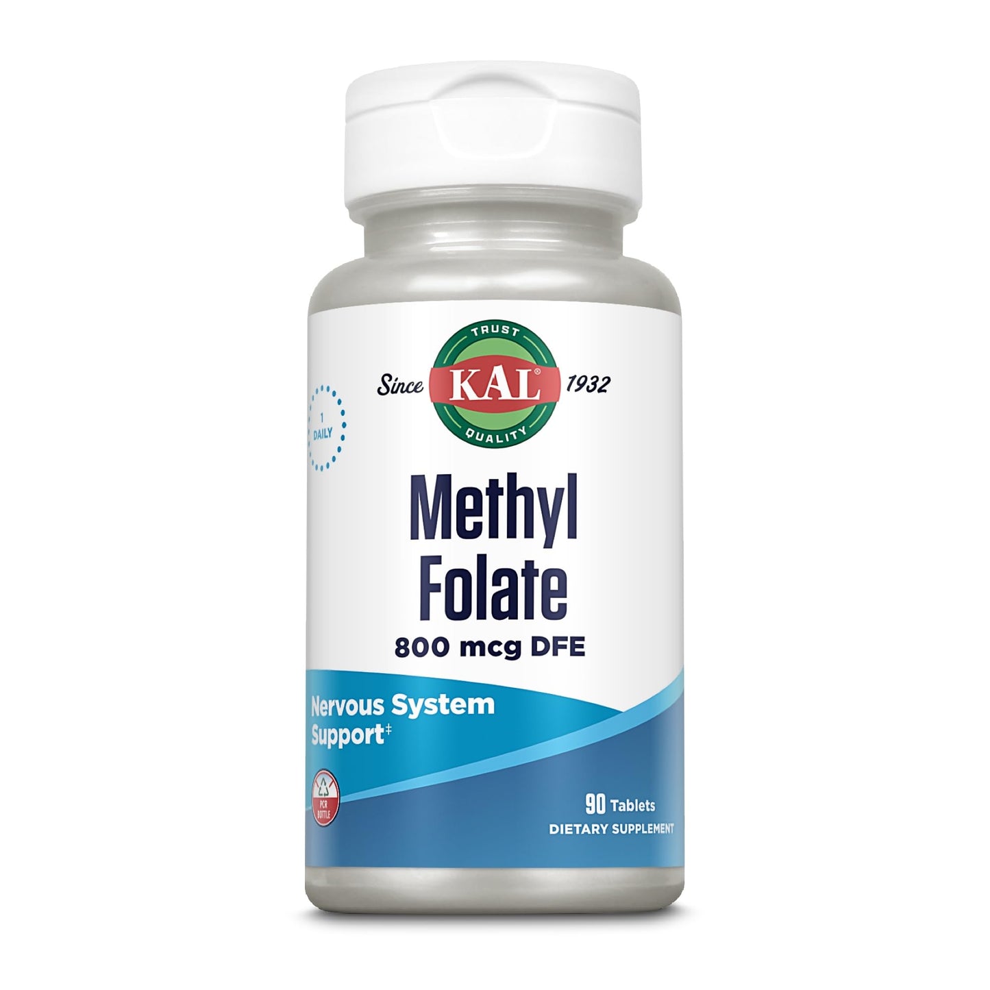 KAL Methyl Folate 800 mcg 5-MTHF Active Form Tablet 90 Count