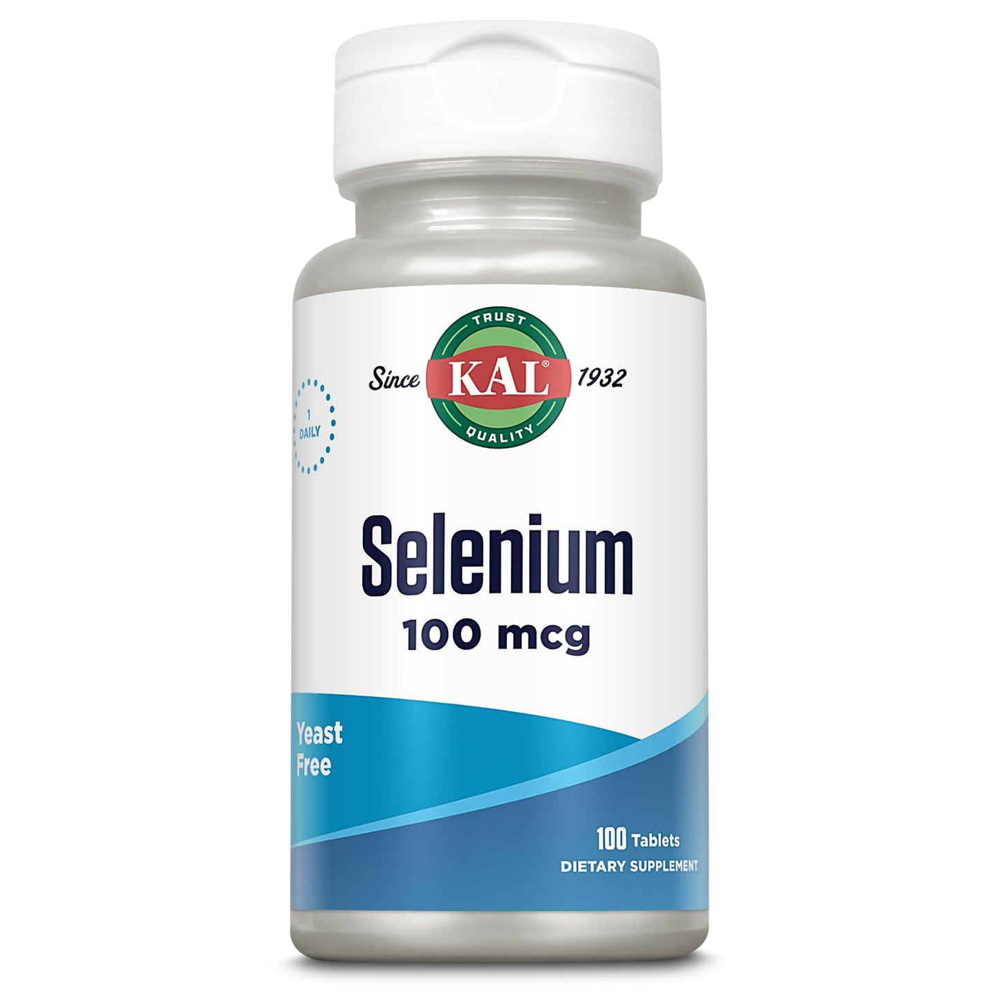 KAL Selenium 100 mcg Yeast Free, 100 Tablets