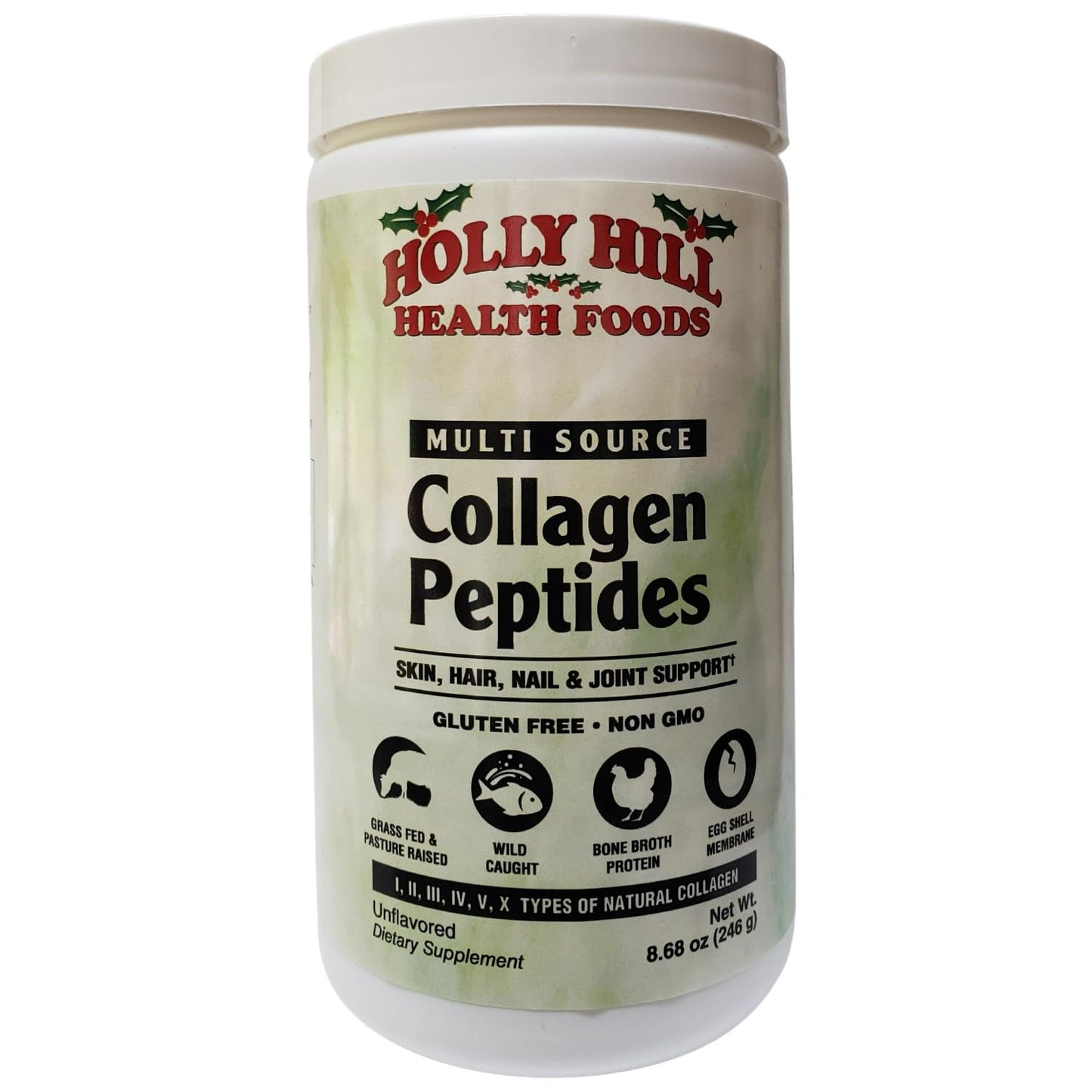 Holly Hill Health Foods Multi-Source Collagen Peptides Powder, 8.68 Ounces