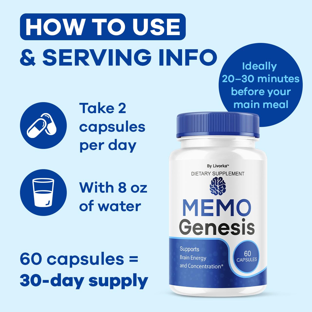 LIVORKA Memo Genesis Capsules, 300 Capsules