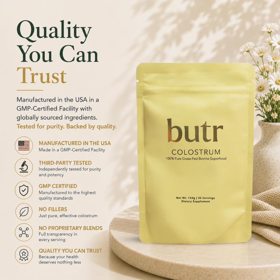 butr Grass-Fed Bovine Colostrum Powder 30 Servings