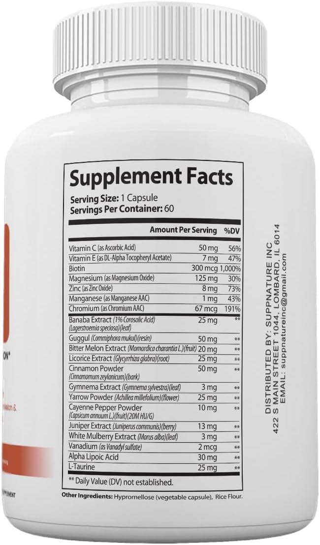 SuppNature Gluco Stasis Capsules 120 Capsules