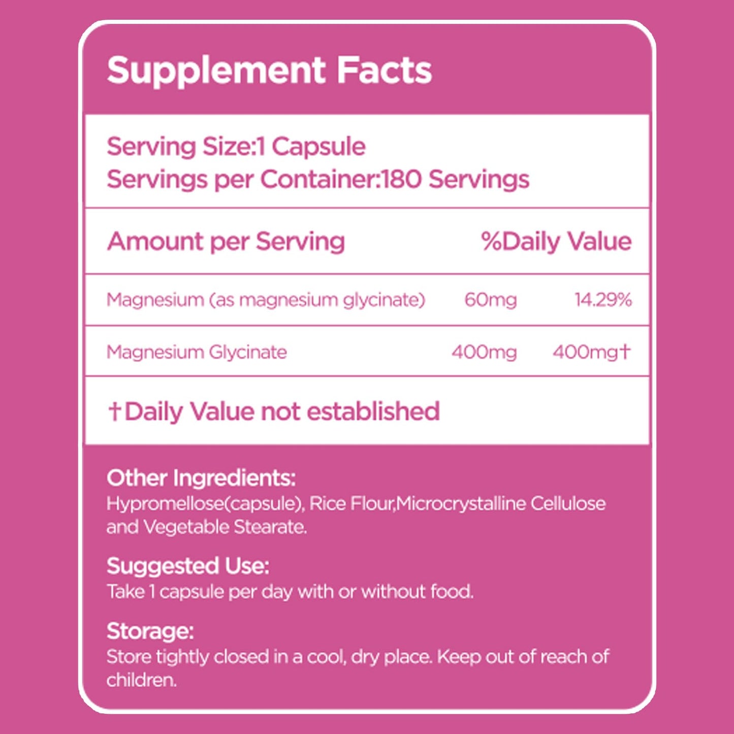 DAYAPY Magnesium Mineral Supplements 400mg Capsules, 180 Capsules