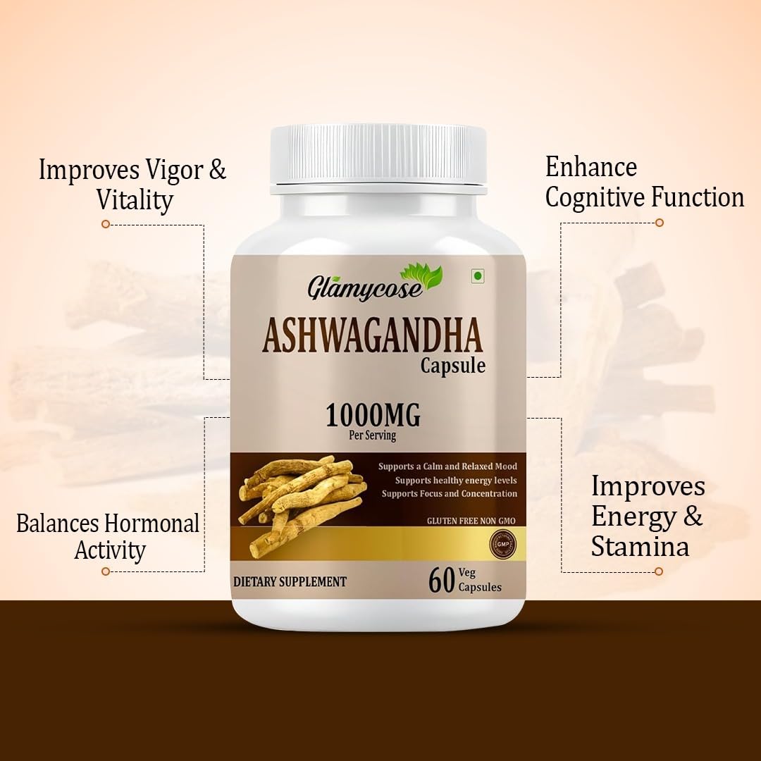 Glamycose Ashwagandha Capsules 60 Count