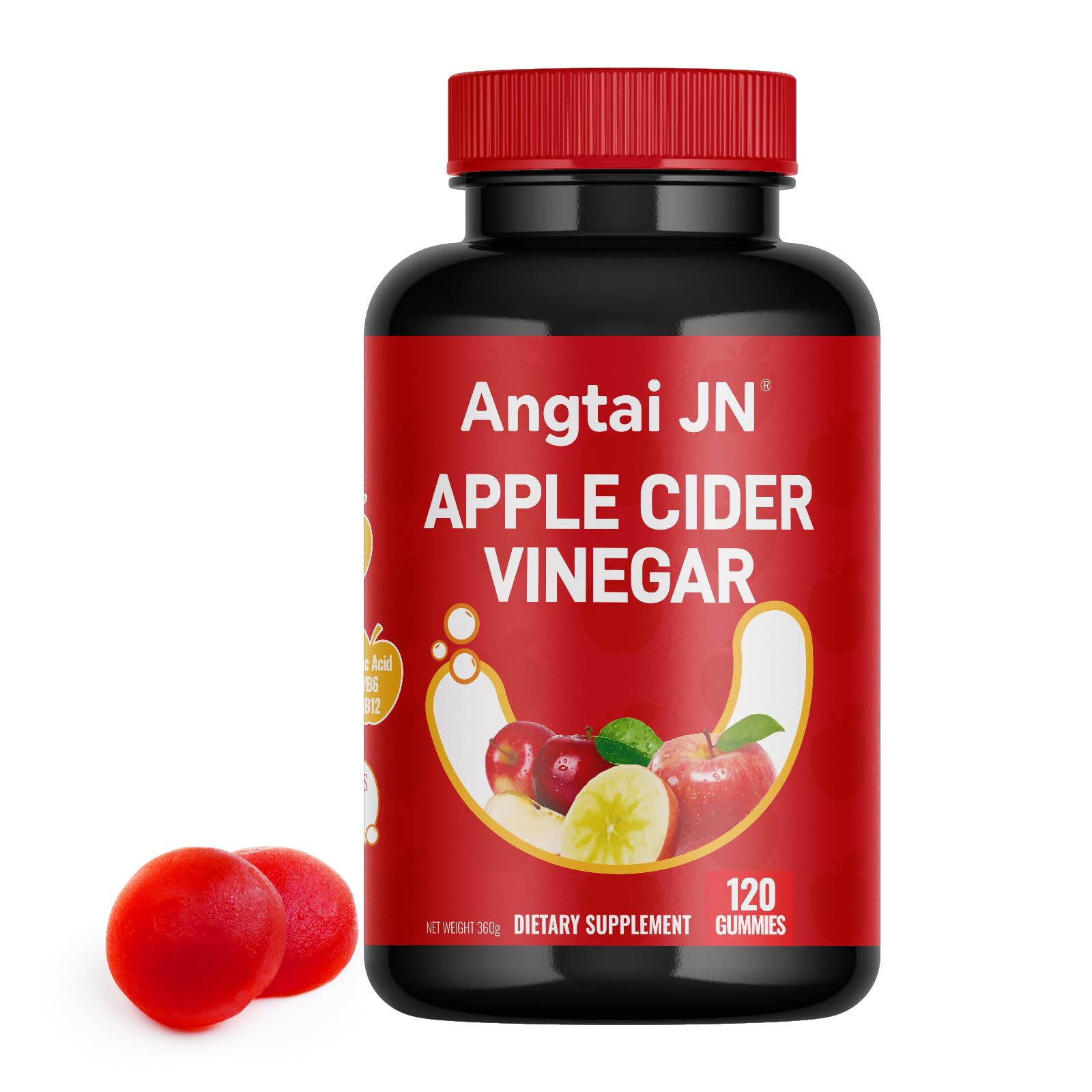 Angtai JN Apple Cider Vinegar Gummies 1000mg, 120 Count