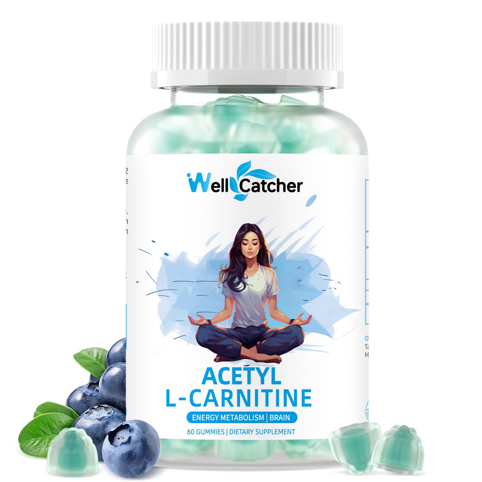Wellcatcher Acetyl L-Carnitine Supplement 1000MG Gummies 60 Count