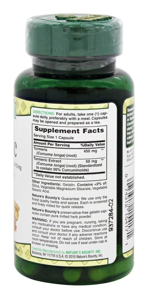 Nature's Bounty Turmeric 450 mg Capsules, 300 Count
