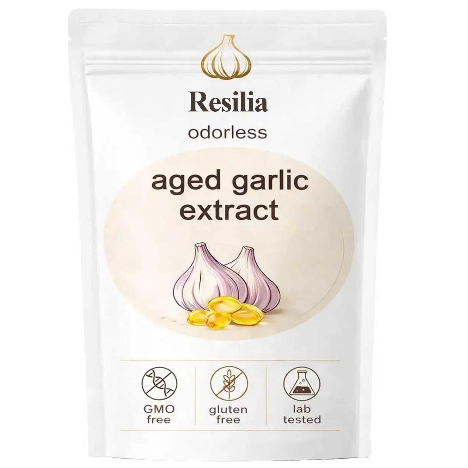 Ethris Resilia Aged Garlic Extract Capsules, 240 Count
