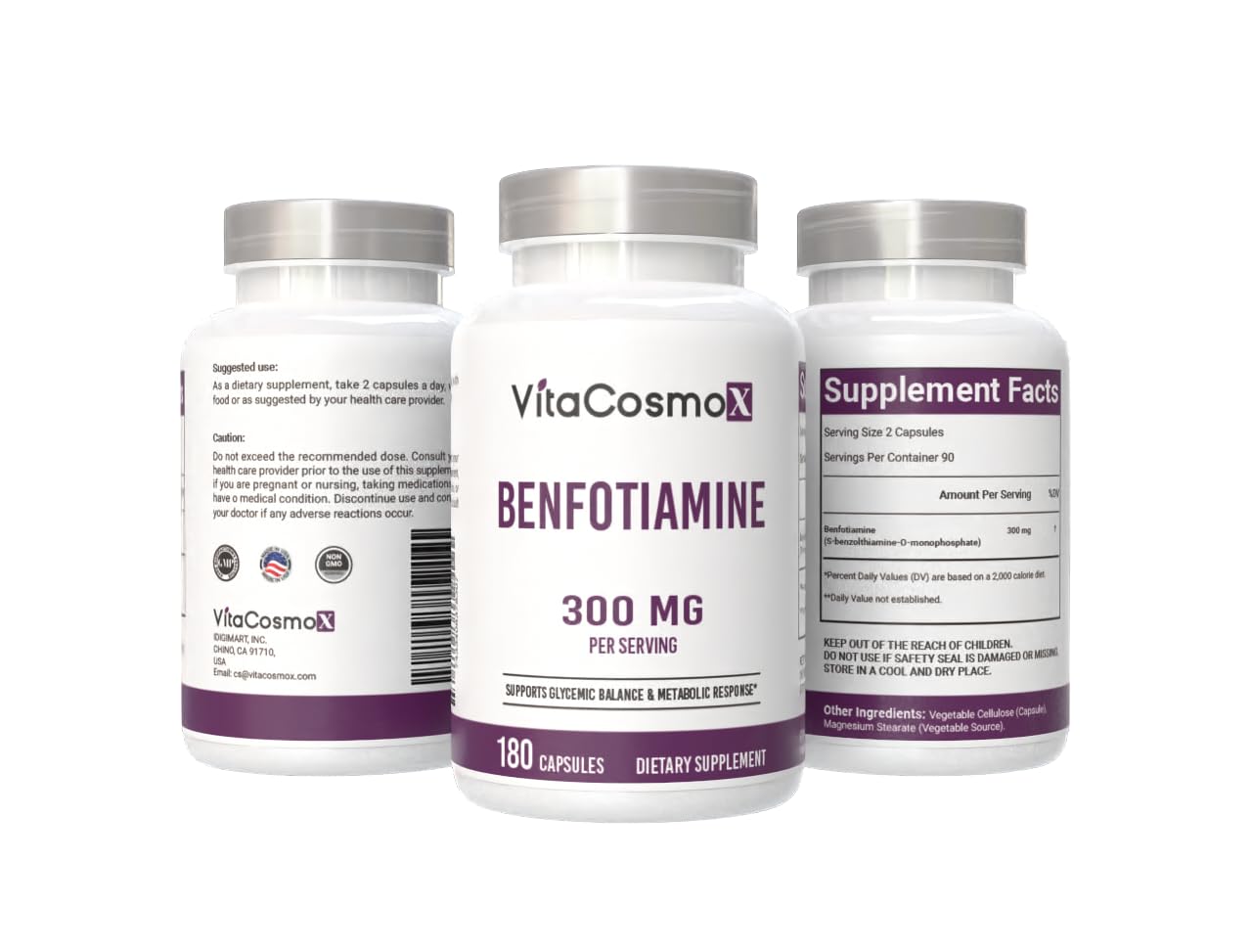 VitaCosmoX Benfotiamine 300mg Capsule 180 Veggie Capsules