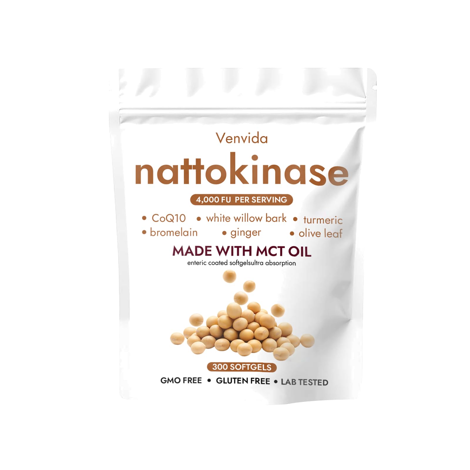 EILTEAU Vitalynlab Nattokinase 4,000 FU 7-in-1 Supplement Softgels 300