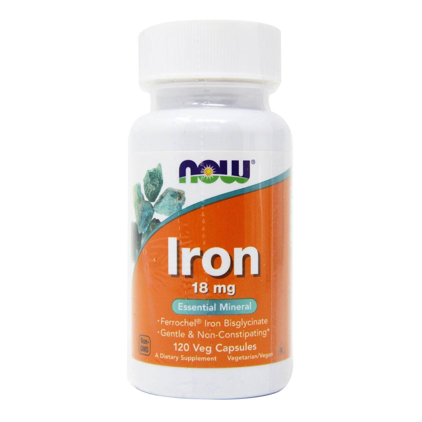 NOW Foods Iron Ferrochel 18 mg Capsules, 240 Capsules