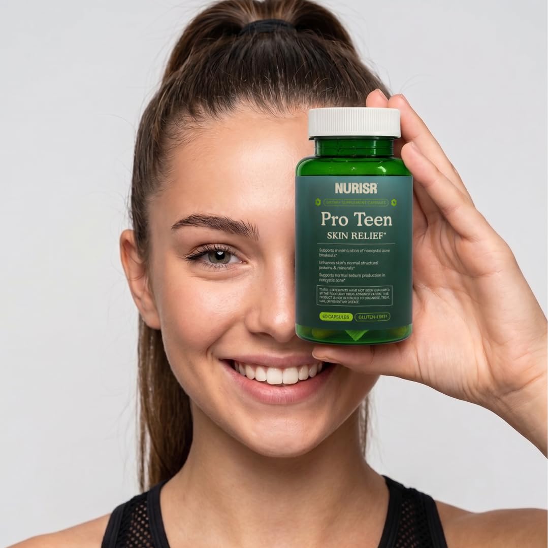 NURISR Acne Support Multivitamin for Teens with Vitamins A, B, C, E & Biotin, 1 Tablet