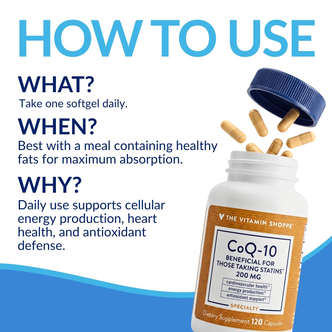 The Vitamin Shoppe CoQ-10 200 mg Capsules, 120 Capsules