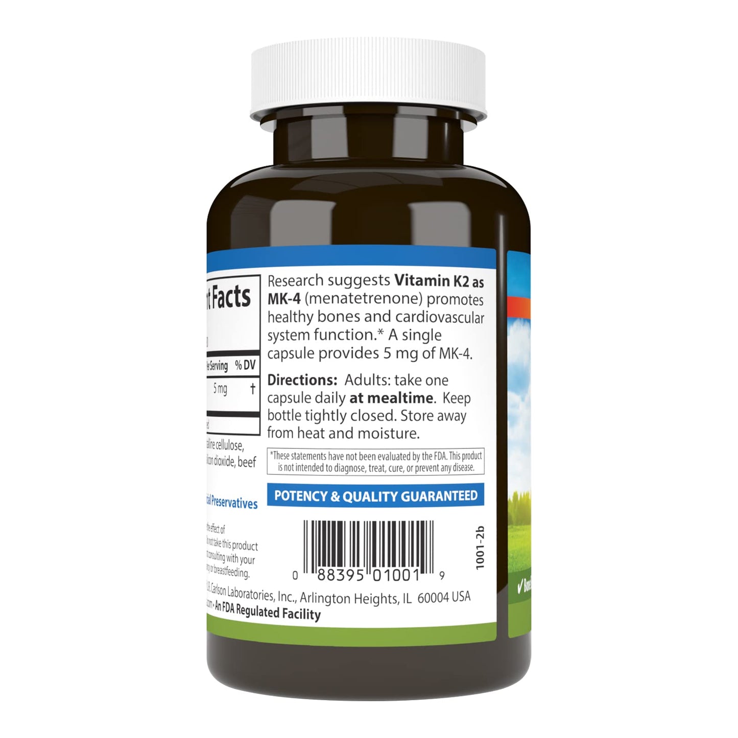 Carlson Vitamin K2 MK-4 (Menatetrenone) 5 mg Capsule, 180-count