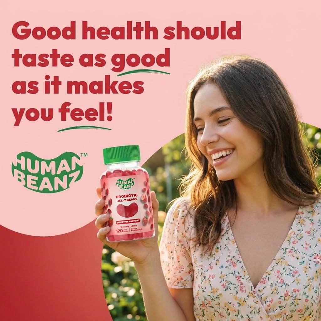 Human Beanz Probiotic Jelly Bean Gummies for Men and Women 120 Gummies