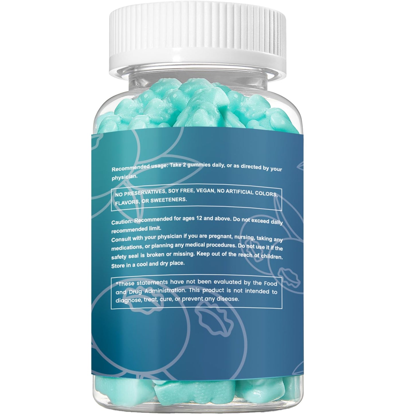 Esverco Magnesium Glycinate Gummies 500mg Blueberry 60 Count