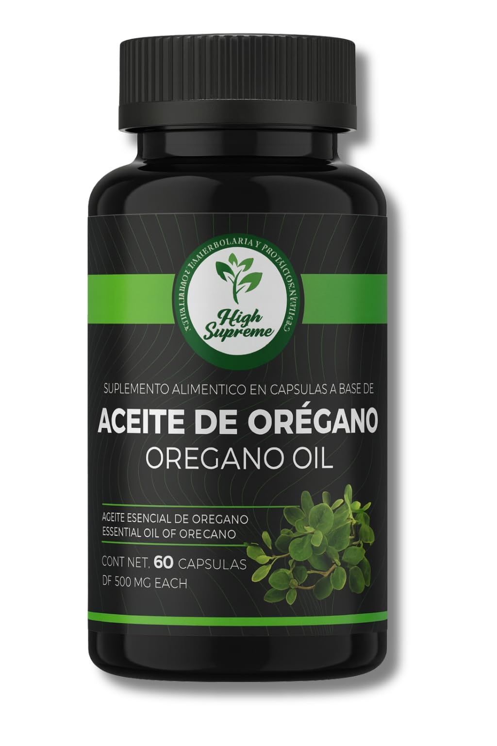 HIGH SUPREME Oregano Oil Capsules, 60 Count, Non-GMO