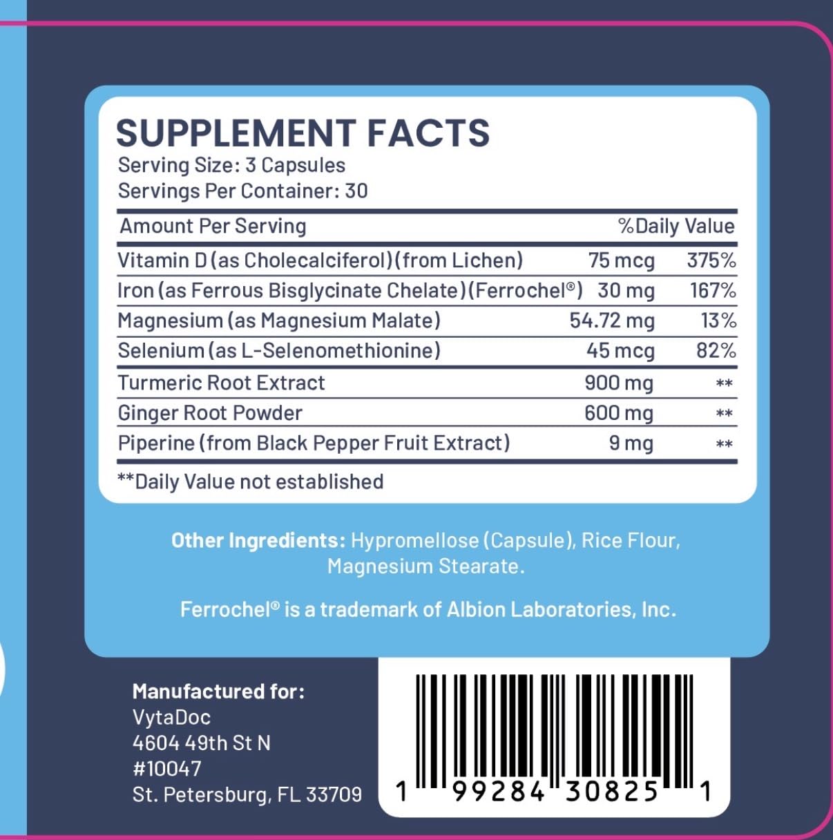 VytaDoc SootheFlex Women’s Energy, Mood & Joint Support with Gentle Iron Capsules, 90 Count