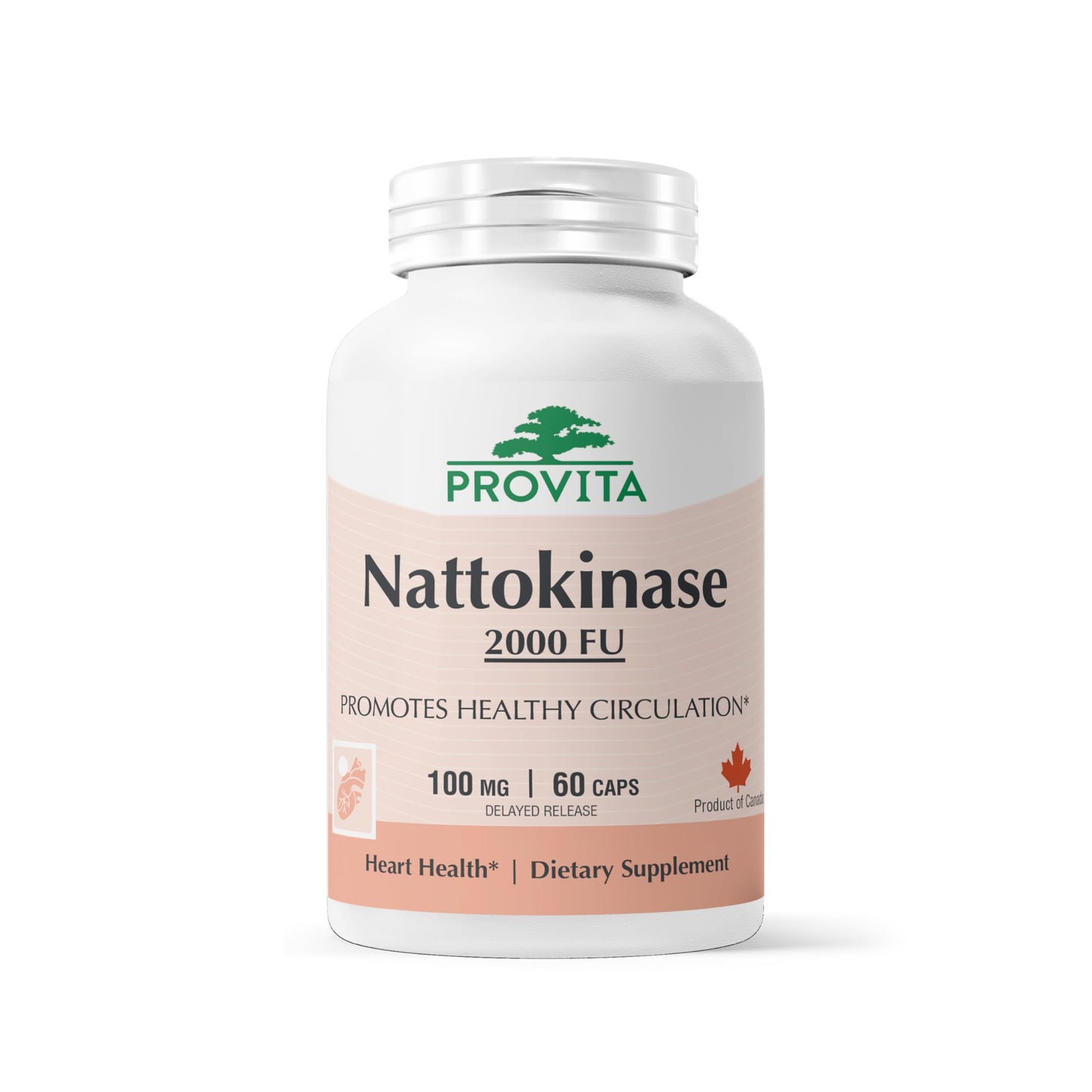PROVITA Nattokinase Supplement 2000 FU 100mg 60 Capsules
