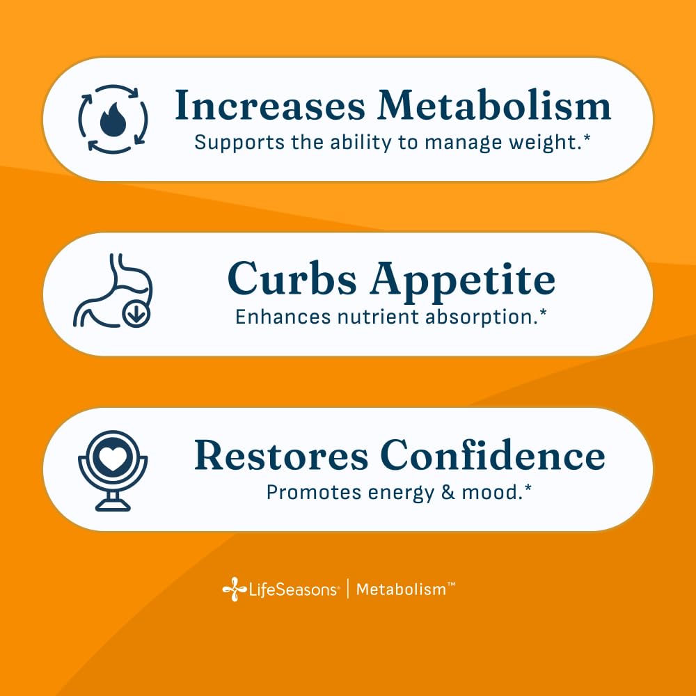 LifeSeasons Metabolism Weight Control Support & Energy Boosting Supplement 140 Capsules