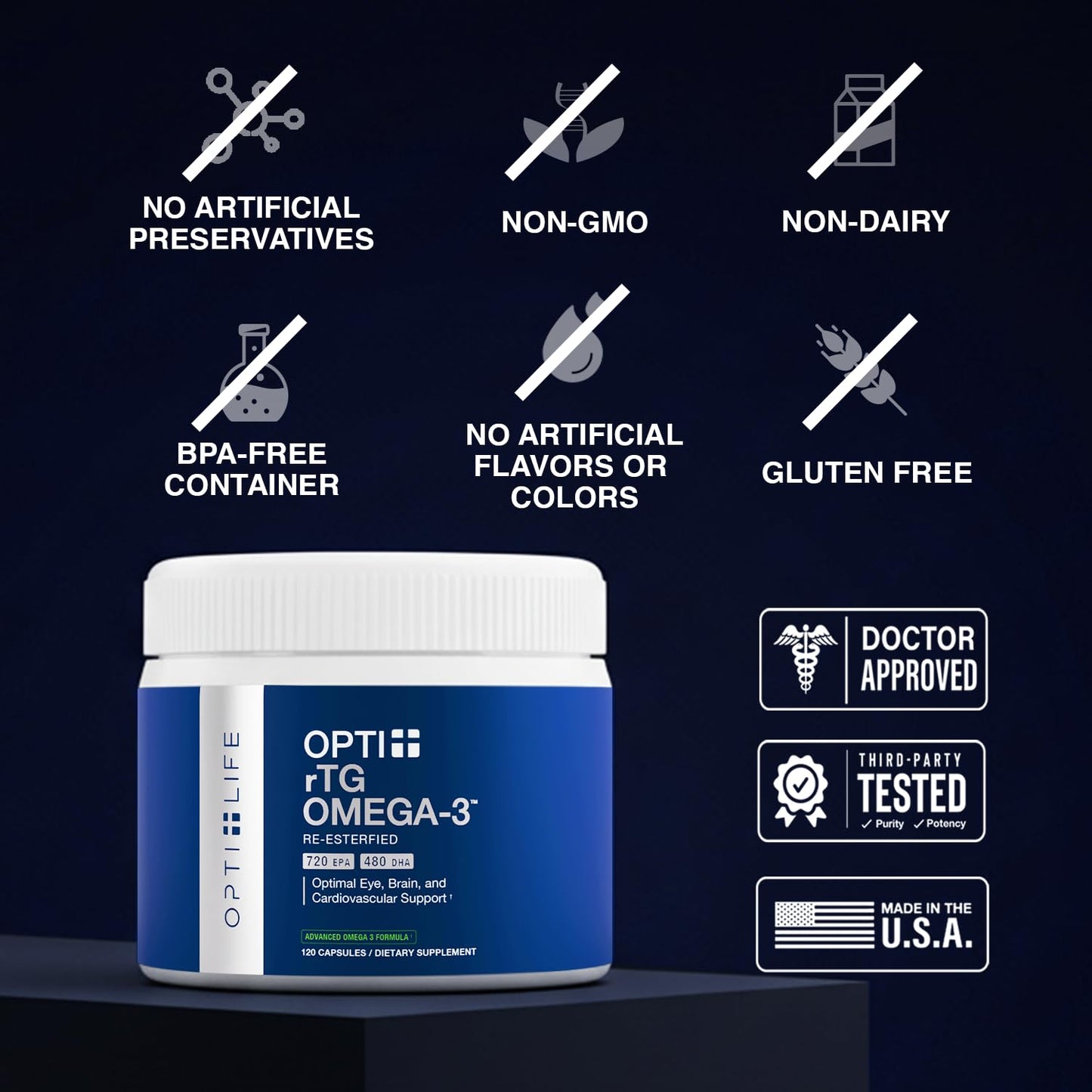 Opti + Life Opti + rTG Omega-3 Supplements Capsules 120