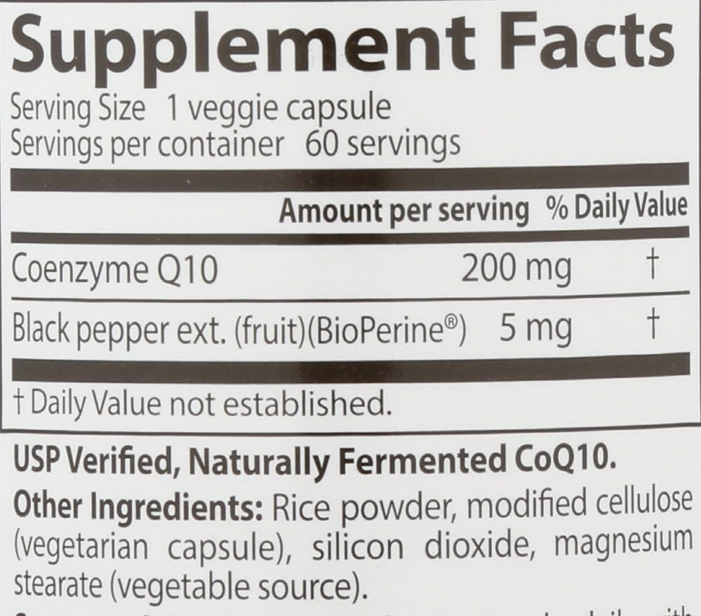 Doctor's Best High Absorption CoQ10 Capsule 200 mg, 60 Count