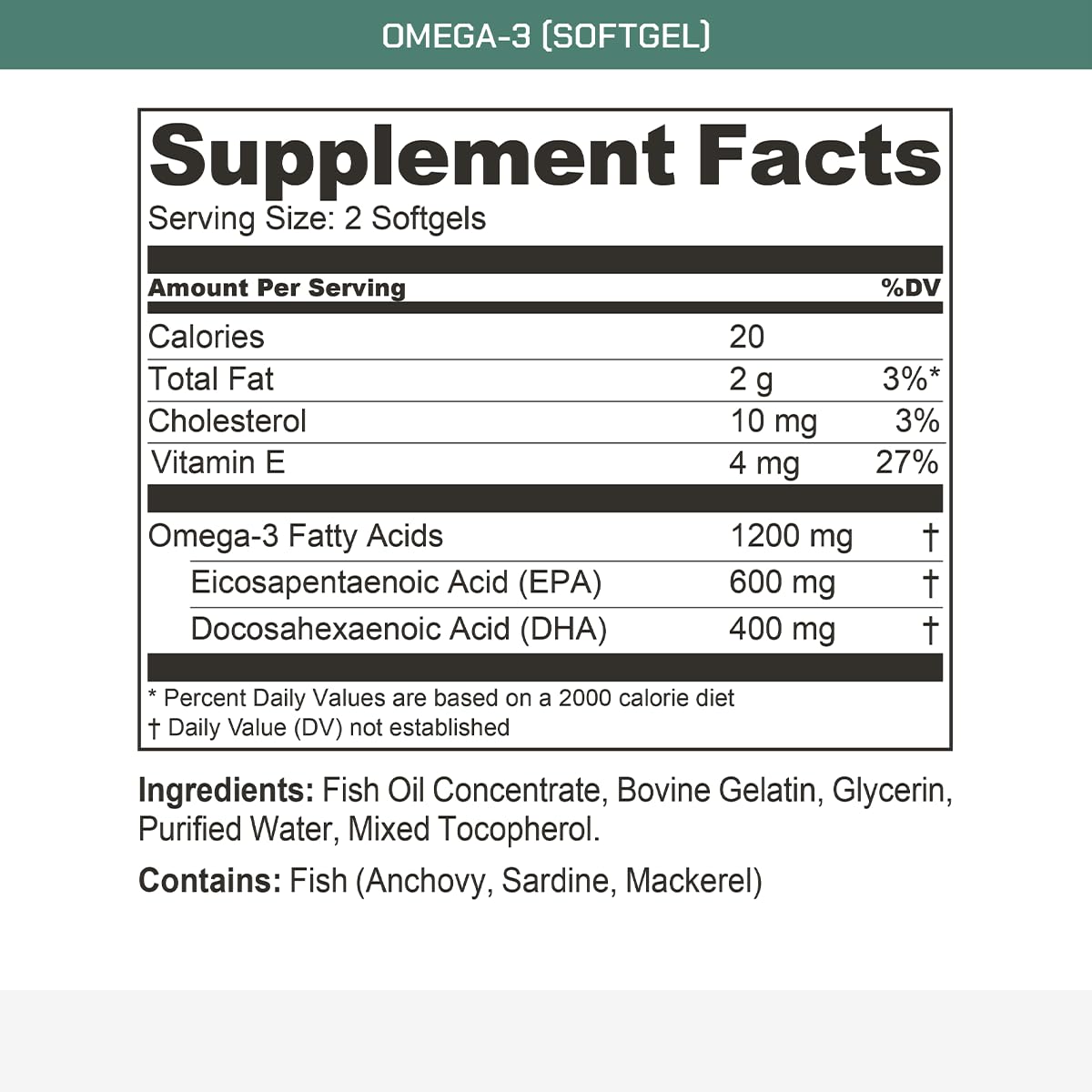 MTN OPS Omega-3 Fish Oil Softgels, 60 Count