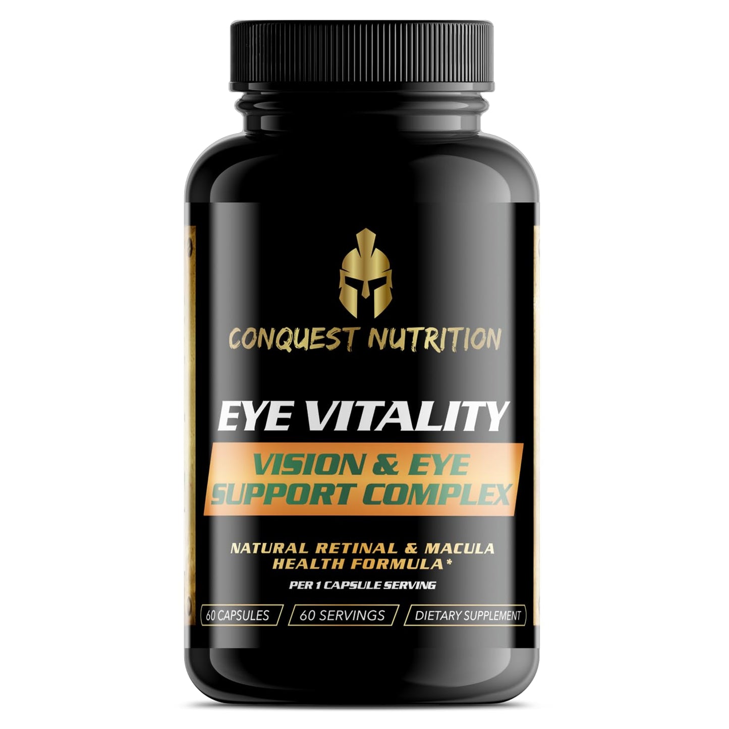 Conquest Nutrition Eye Vitality Vision & Eye Support, Enhance Eye Health, Bilberry, Lutein, Zeaxanthin Capsules, 60