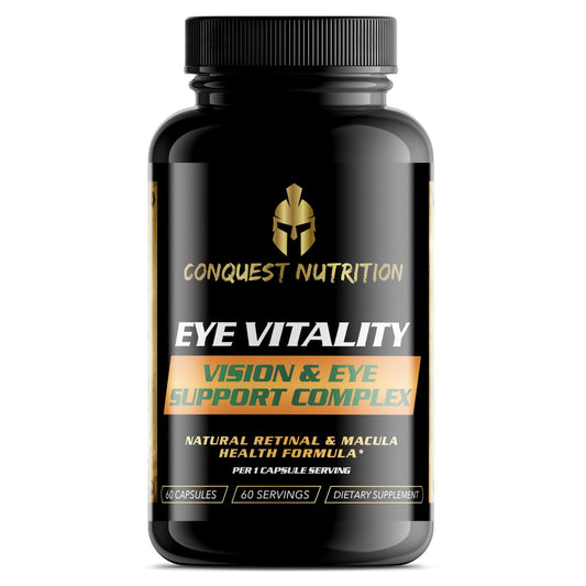 Conquest Nutrition Eye Vitality Vision & Eye Support, Enhance Eye Health, Bilberry, Lutein, Zeaxanthin, 60 Capsules