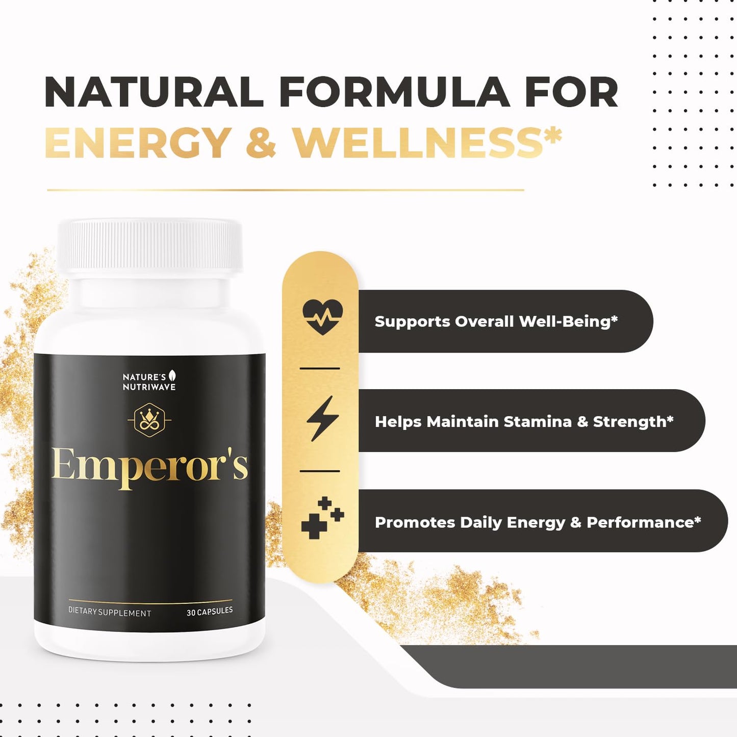 Nature’s NutriWave Emperor's Vigor Tonic – Herbal Formula Capsules, 180 Count