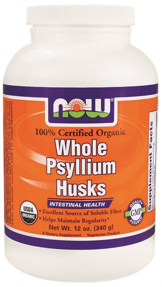 NOW Foods Certified Organic Whole Psyllium Husk Powder, 12 oz