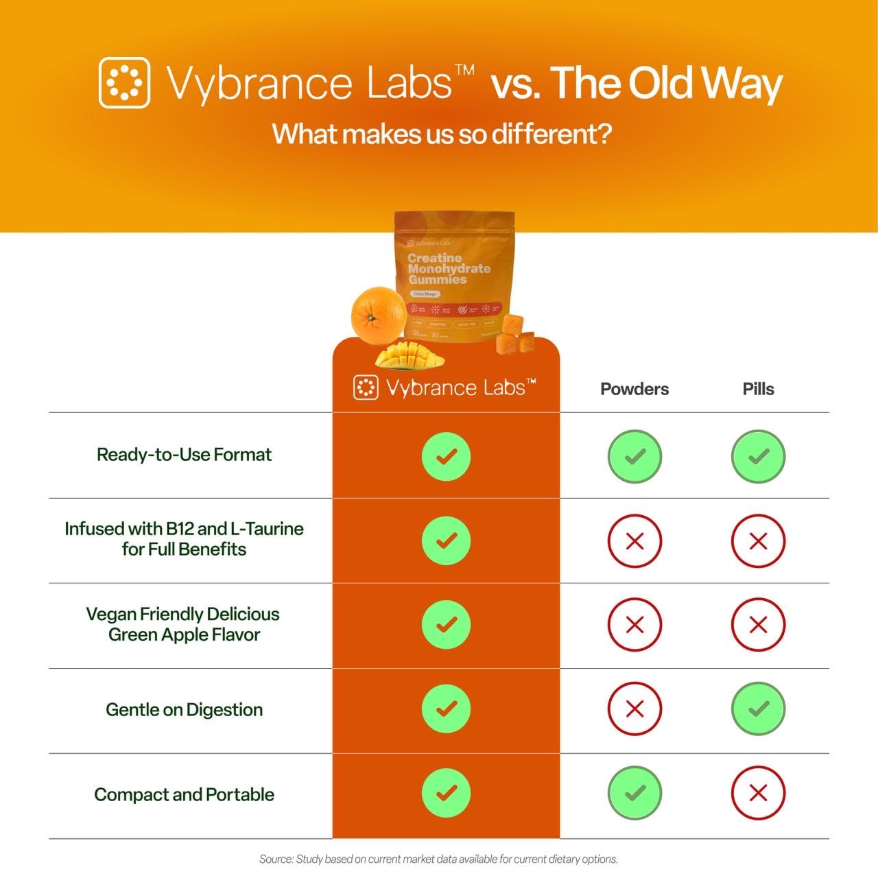 VYBRANCE LABS Creatine Monohydrate Gummies 120 Gummies