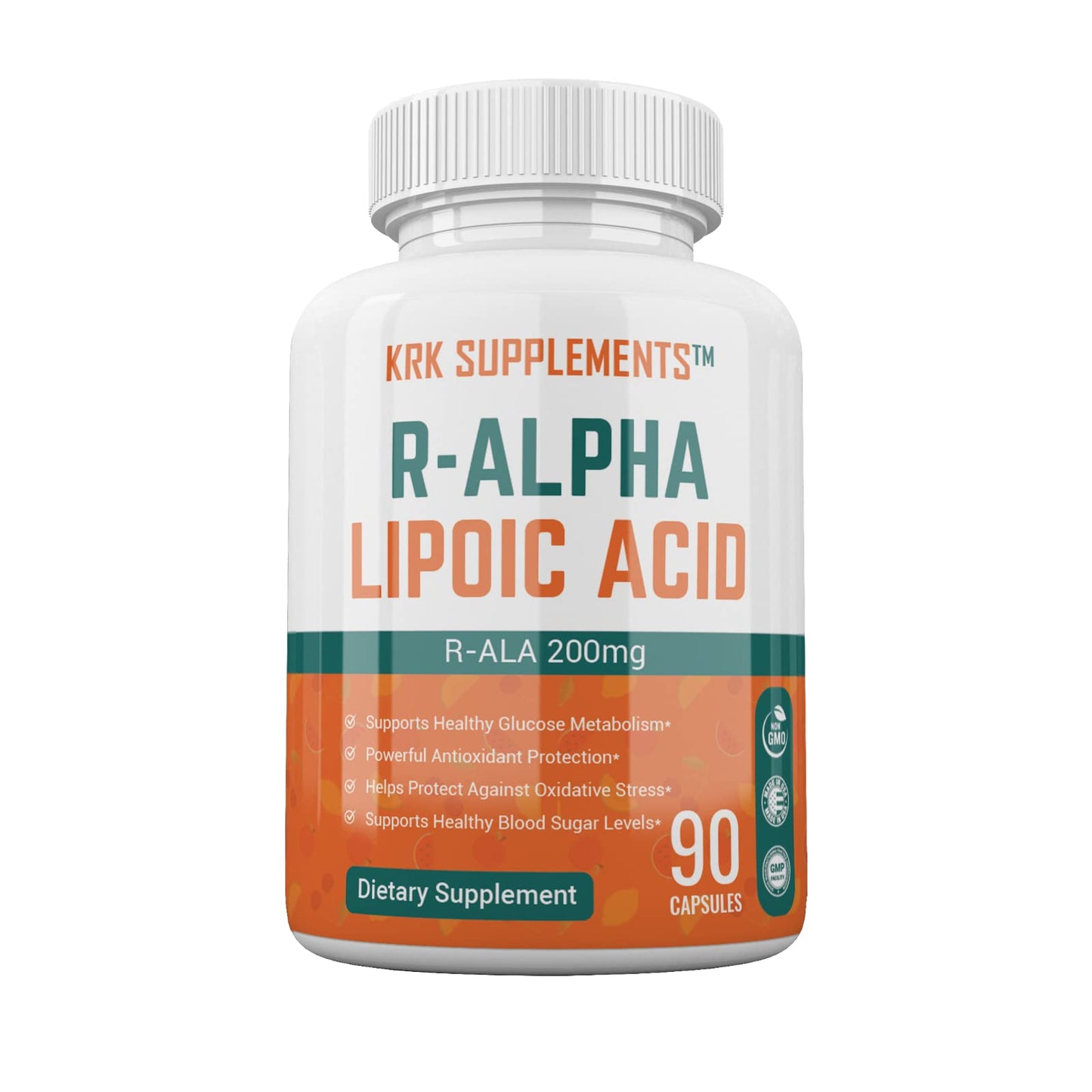 KRK SUPPLEMENTS R-ALA R-Alpha Lipoic Acid 200mg 90 Capsules