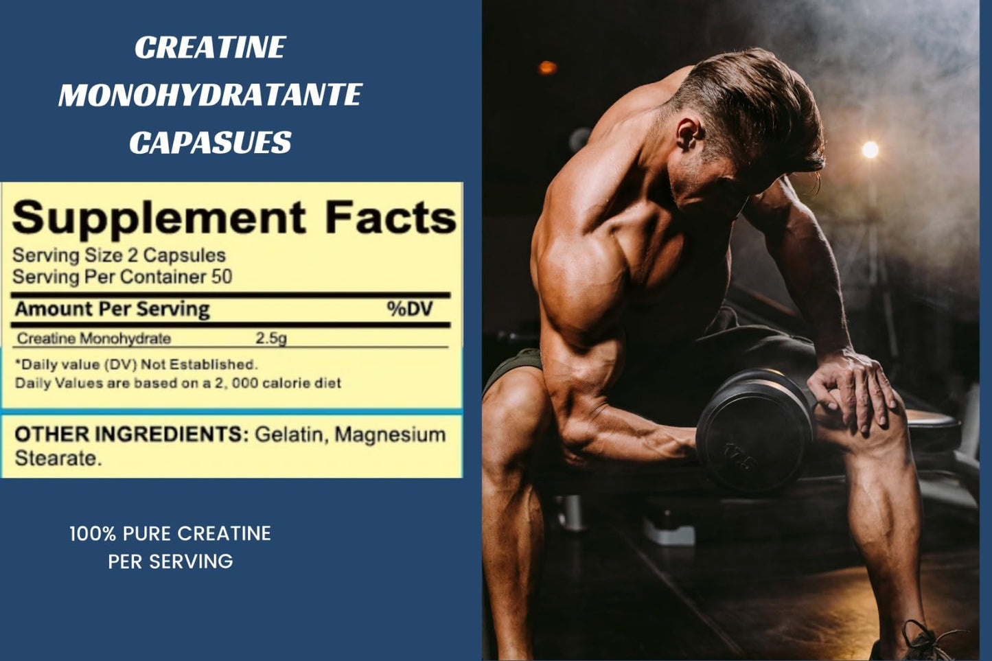 ISMA Creatine Monohydrate Capsules, 100 Count