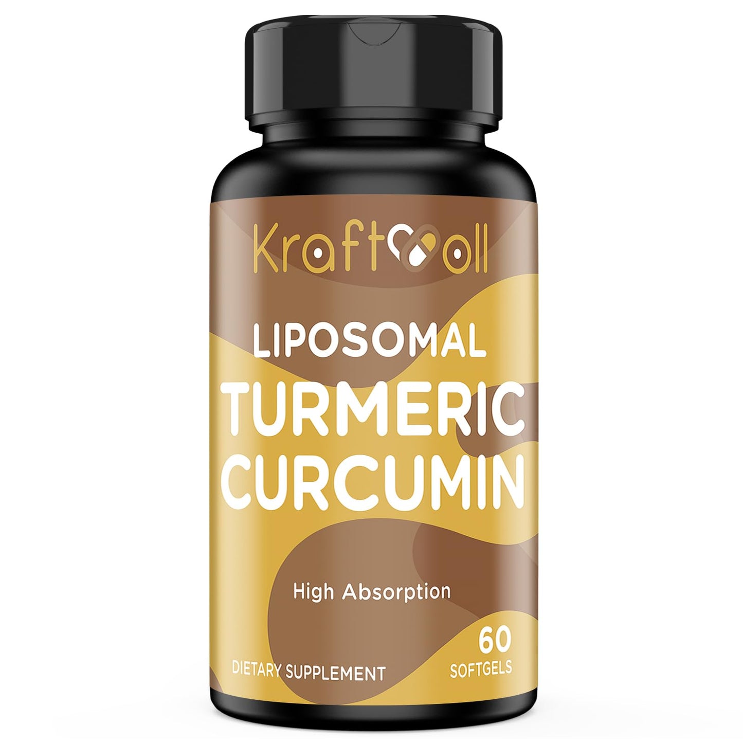 Kraftvoll Liposomal Turmeric Curcumin Supplement Softgels 60 Count